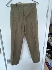 Vintage Heavyweight Wool Trousers Pants Mens 32 x 30.5 Field Military Button Fly