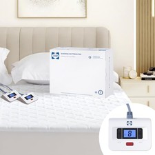 Heated Mattress Pad Size, Luxury Quilted Electric Bed Warmer with Dual Queen