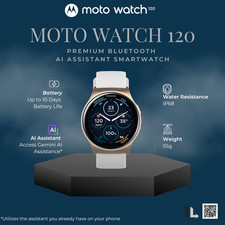 Brand New Motorola Moto Watch 120 AMOLED 300mAh IP68 AI Assistant