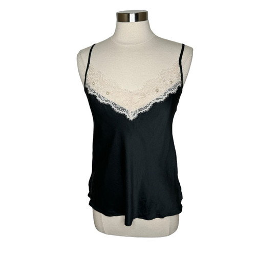 Intimissimi Nightwear Silk Lace Beaded Trim Tank Top Women’s Small Minimalist