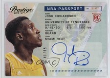 2015-16 Panini Prestige NBA Passport Signatures /99 Josh Richardson Auto tg5