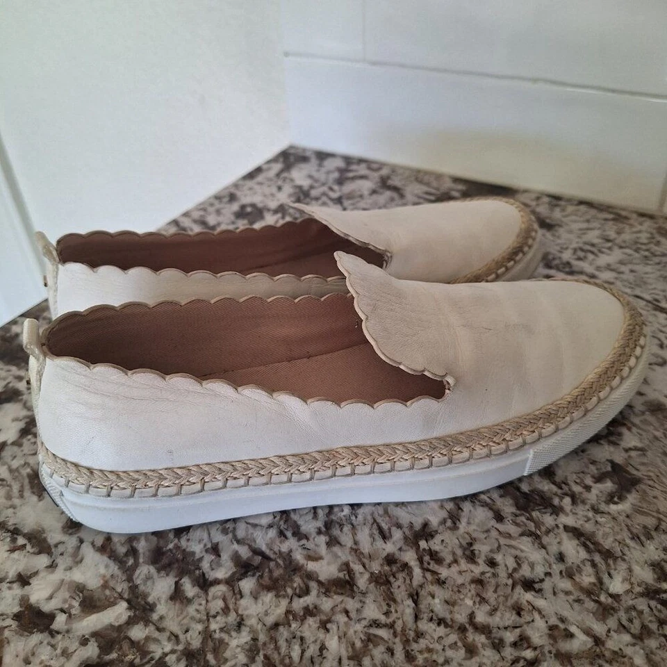 Женские слипоны Kate Spade Loren белая кожа волнистая эспадрилья размер 7,5 США - Изображение 3 из 4