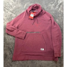 Nike Womens Funnel Neck Hoodie Burgundy Heather Pullover Sweatshirt Medium NWT