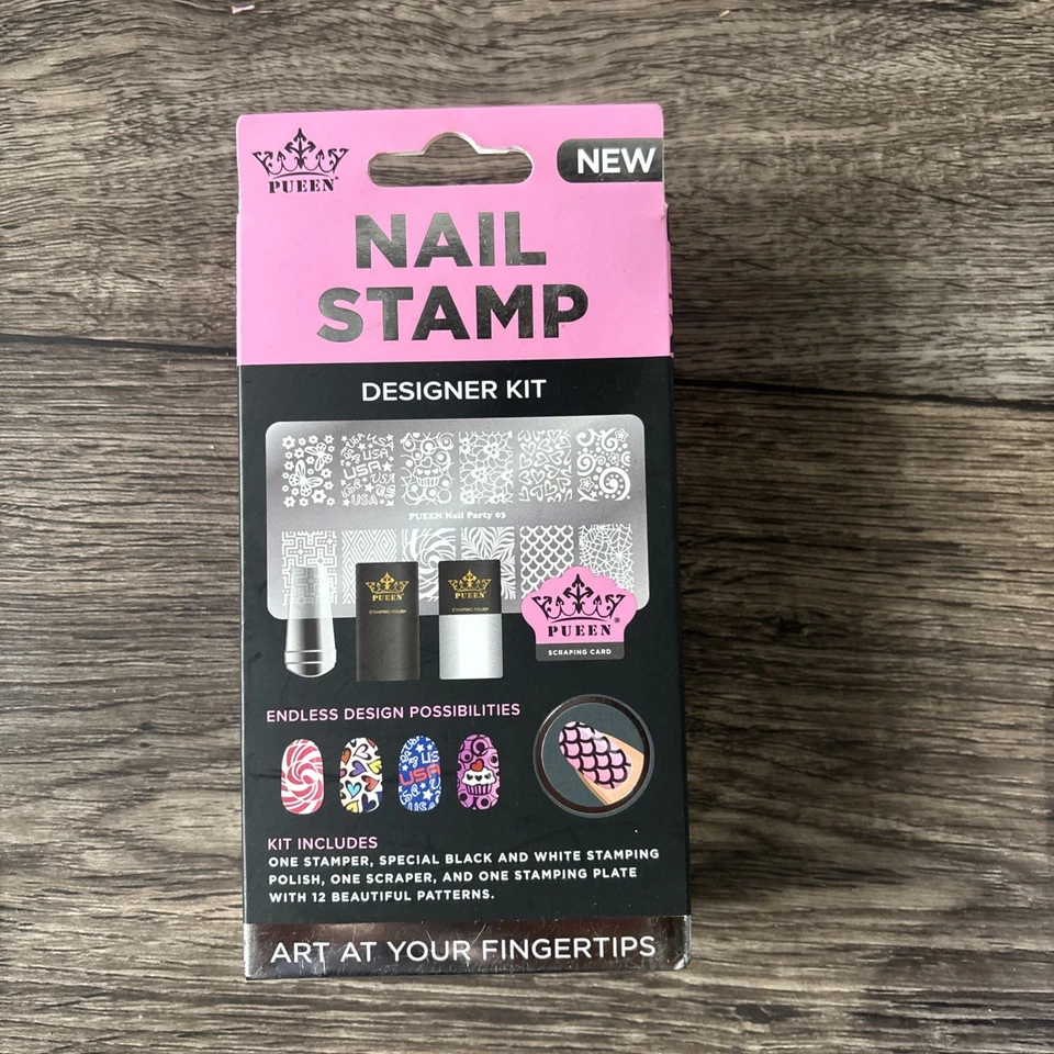Kit de diseñador de estampillas de arte en uñas PUEEN, placa de estampado de metal 12 patrones #DK31108 Foto 4 de 4