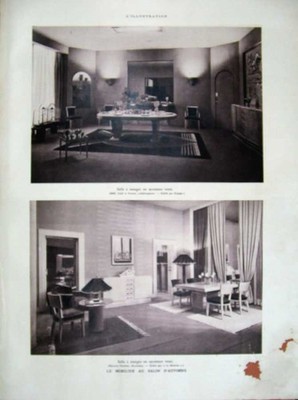 Alter Vintage Druck 1934 Bankett L'Ile-De-France Mobilier Salon D'Automne 20.