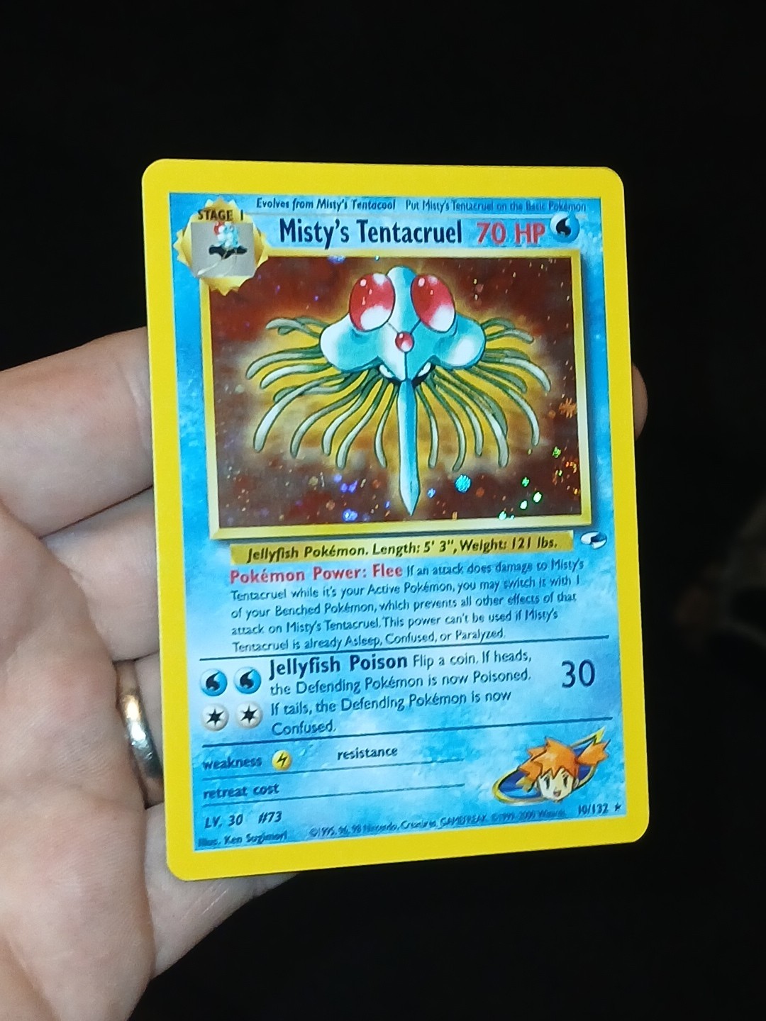 Pokémon TCG Misty's Tentacruel Holo Rare Card 10/132 Gym Heroes Vintage Nm