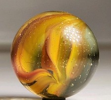 VITRO AGATE CO. 'Hybrid Caged Cats Eye .87" Vintage Shooter Marble