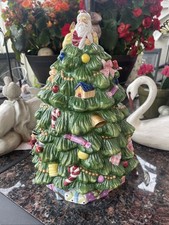 Spode Christmas Tree Cookie Jar Santa Topper ...