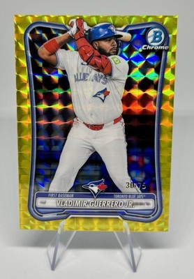 2026 Bowman Chrome #34 Vladimir Guerrero Jr. Yellow Geometric /75 Blue Jays