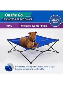 On The Go Cooling Elevated Dog Bed Cover, Portable for Travel & Camping, Coolaro