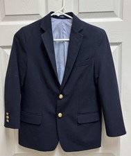 IZOD Boy's Size 12 Reg NAVY BLUE Lined 2-Button Blazer Jacket Sport Suit Coat