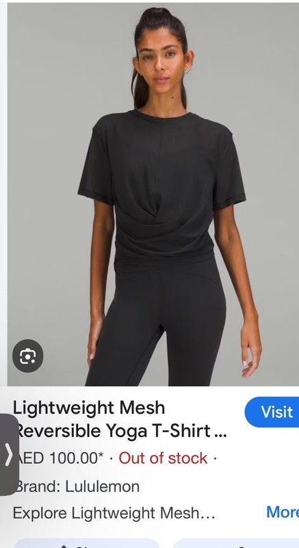 Lululemon Womens Top Lightweight Mesh Reversible Yoga T Shirt NWT $58