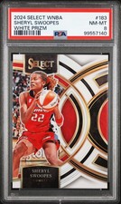 2024 PANINI SELECT WNBA WHITE PRIZM #183 SHERYL SWOOPES 78/99 PSA 8