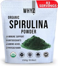 WHYZ Organic Spirulina Powder 250g Protein Spirulina Chlorella Green Superfood