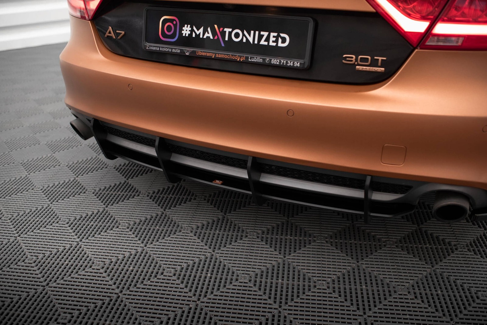 Diffuseur arrière Audi A7 S-Line C7 Maxton Street Pro central noir