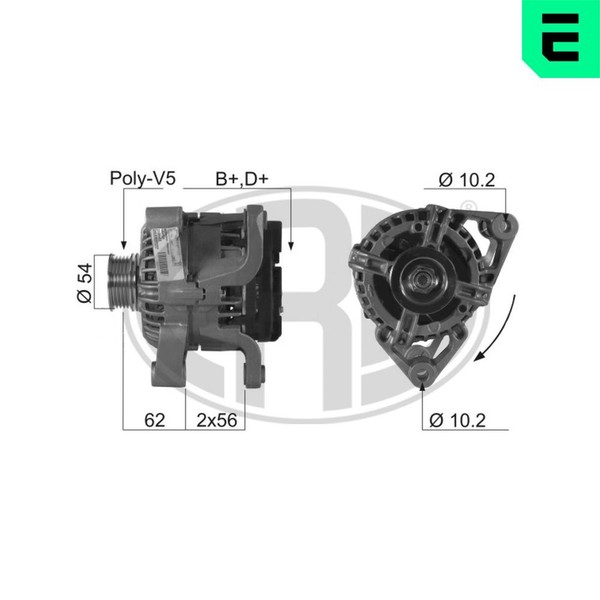 Lichtmaschine Generator Lima ERA 210162A FüR Opel 14V Corsa X01 Agila H00 Astra-image