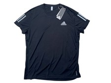 Adidas Mens L Aeroready Black Own the Run Lightweight Reflective Running T-Shirt