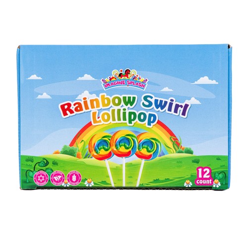Rainbow Swirl Pops – 12 Fruit-Flavored Vegan Lollipops Individually Wrapped –... - Picture 2 of 6
