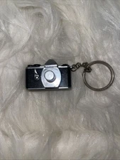 Vintage Old Black & Gray Mini Toy Camera Keychain