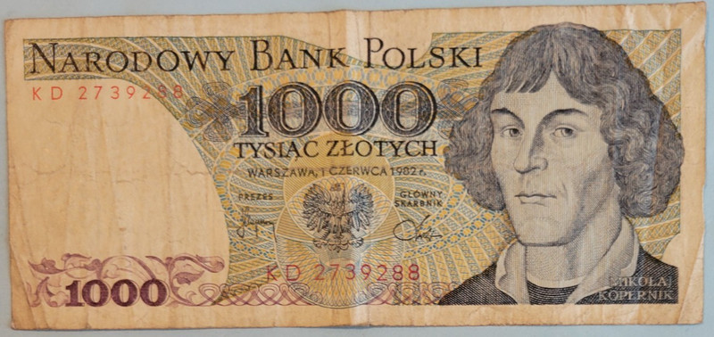 POLAND 1982,  1000  ZOLTI, OLD BANKNOTE,  Combined-Shipping Given