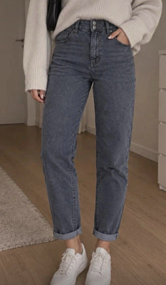 Levi Strauss & Co. Water Less Damen Jeans Grau High Waist Straight Leg WPL 423