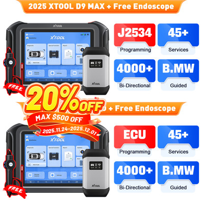 XTOOL D9 MAX J2534 Programming Diagnostic Tool OBD2 Scanner D9S PRO Key Program
