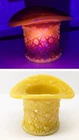 Fenton Yellow Opaque Goldenrod Daisy Button Toothpick Holder Mini Top Hat Vase