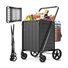 Folding Shopping Cart for Groceries,360 lbs Capacity Grocery Cart with Wate...