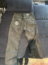 Y2K Stüssy Denim Raw Indigo Jeans   Embroide...
