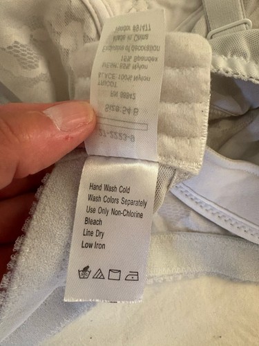 COMFORT CHOICE Bra Size 54B Unlined Wire-Free White Lace Bow Accents - Picture 8 of 8