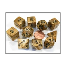 Koplow Olympic Dice Poly Set Olympic Gold (10) New