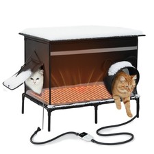 Heated Cat House for Outdoor Large Cat House for Winter