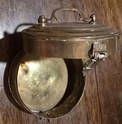 3 '' Brass Metal Tin Round Trinket Box Container Made in India Lockable & Handle
