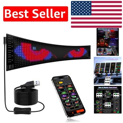 Waterproof 15''x4'' LED Eye Display with Bluetooth Control & Custom Text Animation