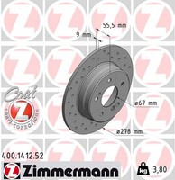 2X Zimmermann Bremsscheibe Sport Z 400.1412.52 FüR Mercedes W124 W203 W202 W210