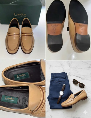 LOAKE England Luxus Loafer Gr. 42   Hellbraun Kalbsleder NEU & Ungetragen: