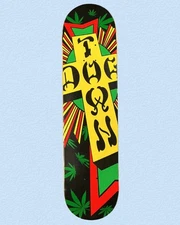 VINTAGE Dogtown Street Cross Rasta Leaf Handscreened Flocked NOS Skateboard Deck