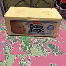 PlayTex Baby Magic yellow vintage empty wipes box