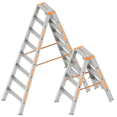 Layher Topic 1043 Stufenstehleiter Doppelleiter Bockleiter Stehleiter Alu Leiter