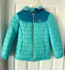 ZeroXposur Jacket Girls Medium 7/8 Blue Hooded Quilted Puffer Coat Winter/Fall