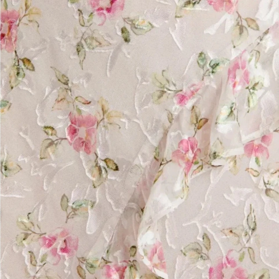 LOVESHACKFANCY Lorencia Maxi Dress Floral Silk Tiered Ruffle Coquette Whimsy 0 - Image 3 of 4