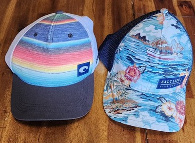 Salt Life Floral & Costa Del Mar Trucker Hats Snapback Caps Lot of 2 ~ READ 