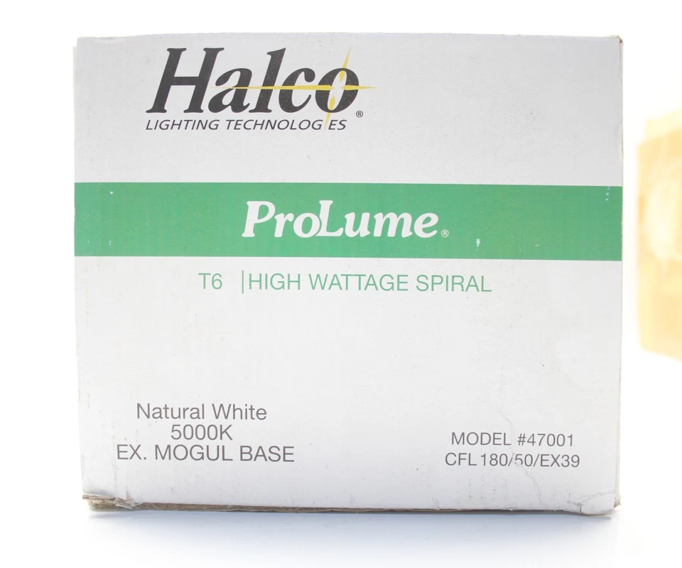 Halco ProLume T6 Natural White Spiral Bulb CFL 180/50/EX39/277V 105 Watt 5000K - Image 3 of 3
