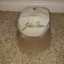 Vintage Swingster John Deere Snapback Trucker Hat Made In The USA Beige Brown