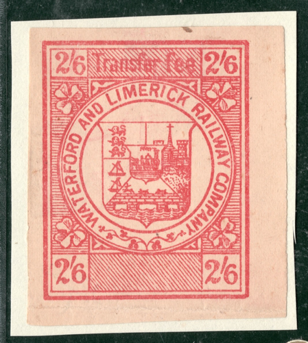 GB Ireland *WATERFORD & LIMERICK RAILWAY* Stamp 2s/6d HIGH VALUE Piece GWHITE42 - Picture 2 of 7