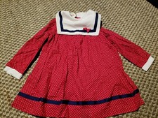 Vtg Miss Victoria sailor lapel collar heart shape Girl Dress USA Made 6x