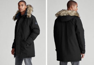 NEW NWT Men's Polo Ralph Lauren Parka Fur Jacket Coat Elmwood