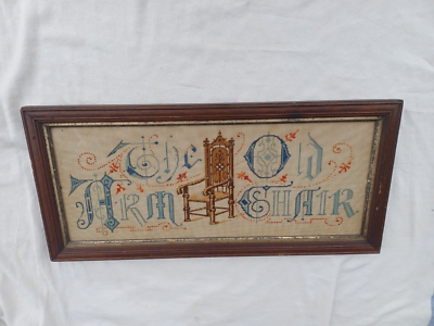 ANTIQUE VICTORIAN MOTTO SAMPLER PAPER PUNCH NEEDLEPOINT THE OLD