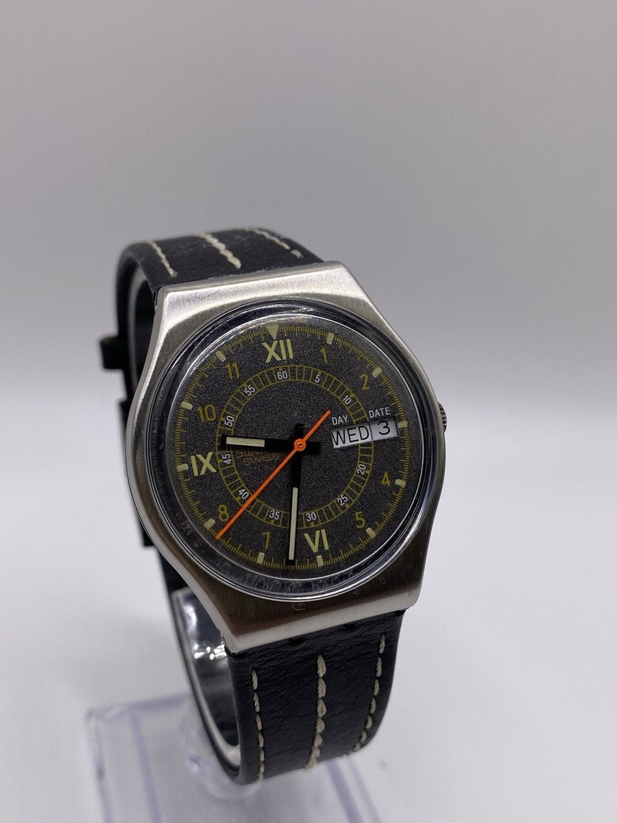 Vintage 1988 Swatch Swiss Tiger Moth GX701 Lume Date Dial Watch