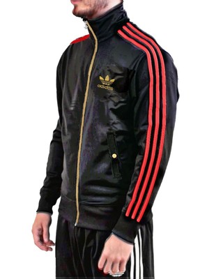 adidas jacket red stripes